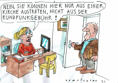 Cartoon: Rundfunkgebühr (medium) by Jan Tomaschoff tagged rundfunkgebühr,pflicht,rundfunkgebühr,pflicht