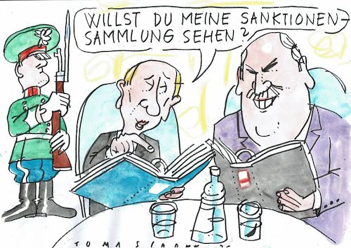 Cartoon: Sanktionen (medium) by Jan Tomaschoff tagged putin,likaschenko,eu,sanktionen,putin,likaschenko,eu,sanktionen
