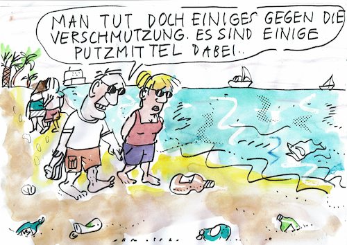 Cartoon: sauber (medium) by Jan Tomaschoff tagged umwelt,müll,plastik,umwelt,müll,plastik