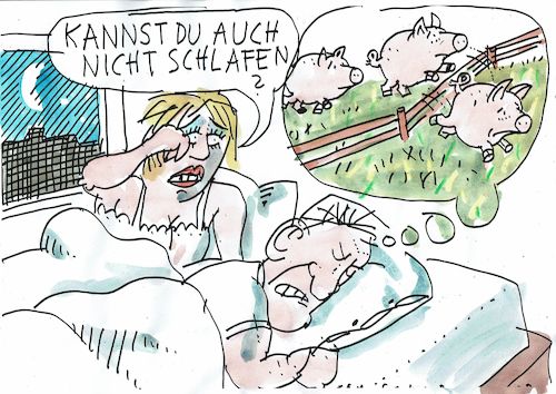 Cartoon: schlaflos (medium) by Jan Tomaschoff tagged schlachthof,corona,schlachthof,corona