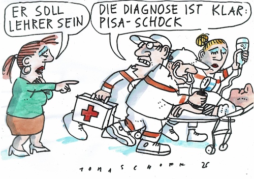 Cartoon: Schock (medium) by Jan Tomaschoff tagged bildung,schule,pisa,bildung,schule,pisa