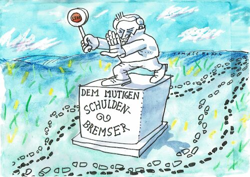 Cartoon: Schuldenbremser (medium) by Jan Tomaschoff tagged staatsschuldenn,schuldenbremse,lindner,fdp,staatsschuldenn,schuldenbremse,lindner,fdp