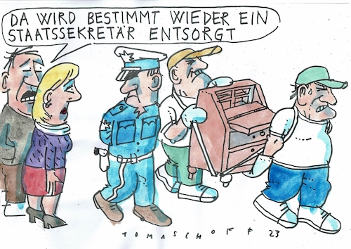 Cartoon: Sekretär (medium) by Jan Tomaschoff tagged staatssekretär,habeck,kungelei,staatssekretär,habeck,kungelei