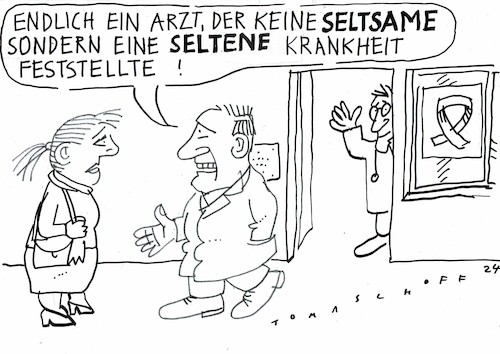 Cartoon: selten (medium) by Jan Tomaschoff tagged medizin,seltene,krankheit,medizin,seltene,krankheit