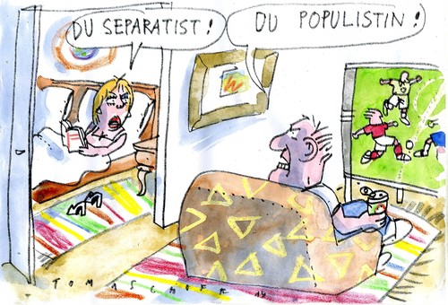 Cartoon: Separatismus (medium) by Jan Tomaschoff tagged separatismus,ehe,separatismus,ehe