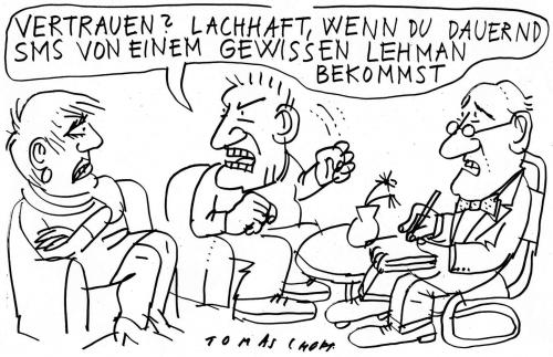 Cartoon: SMS (medium) by Jan Tomaschoff tagged lehman,banken,finanzkrise,anleger,aktien,sms
