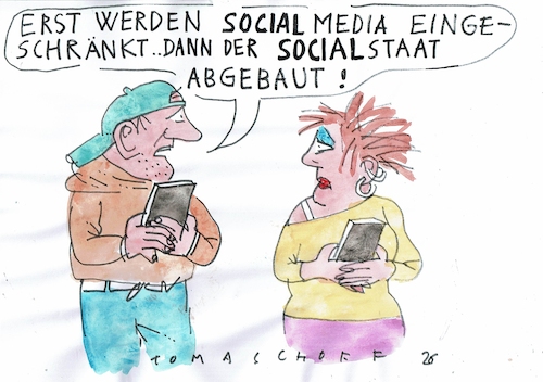 Cartoon: social (medium) by Jan Tomaschoff tagged soziale,medien,sozialstaat,internet,jugend,soziale,medien,sozialstaat,internet,jugend