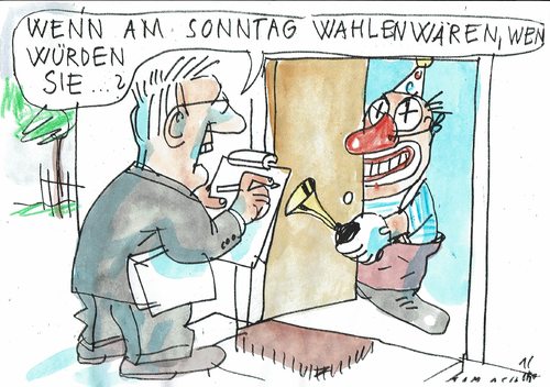Cartoon: Sonntagsfrage (medium) by Jan Tomaschoff tagged wahlen,meinungsumfragen,wahlen,meinungsumfragen