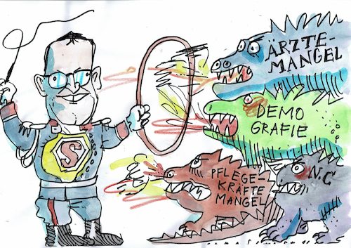 Cartoon: Spahn (medium) by Jan Tomaschoff tagged jens,spahn,gesundheit,jens,spahn,gesundheit