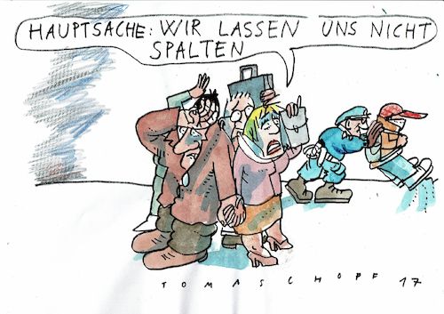 Cartoon: Spaltung (medium) by Jan Tomaschoff tagged terror,angst,terror,angst
