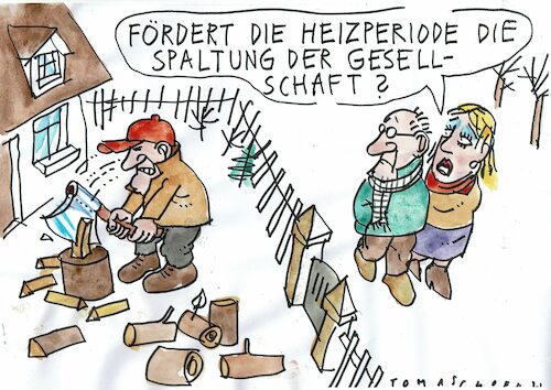 Cartoon: Spaltung (medium) by Jan Tomaschoff tagged gesellschaft,spaltung,krise,gesellschaft,spaltung,krise