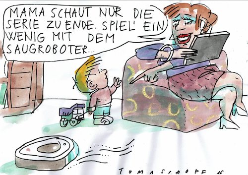 Cartoon: Spiel (medium) by Jan Tomaschoff tagged erziehung,zuwendung,kind,erziehung,zuwendung,kind
