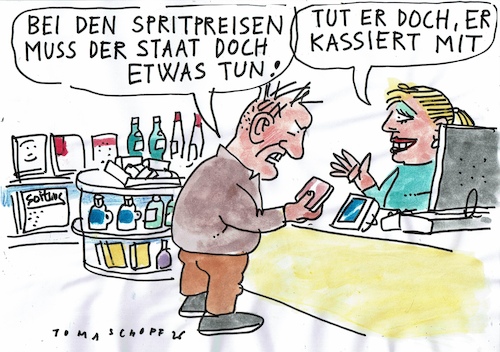 Cartoon: Sprit (medium) by Jan Tomaschoff tagged benzin,preis,konzerne,kartellamt,benzin,preis,konzerne,kartellamt