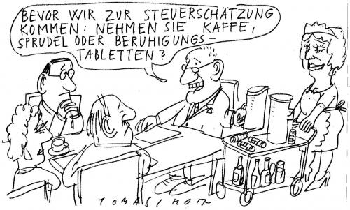 Cartoon: Steuerschätzung (medium) by Jan Tomaschoff tagged steuerschätzung,finanzamt