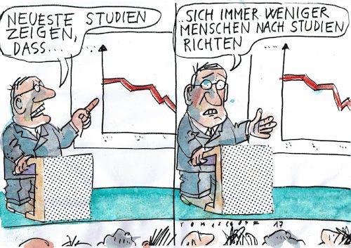 Cartoon: Studien (medium) by Jan Tomaschoff tagged statistik,wissenschaft,statistik,wissenschaft