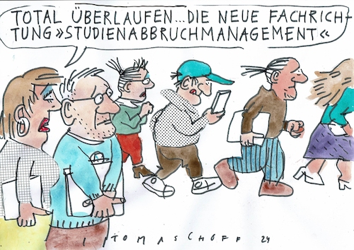 Cartoon: Studienabbruch (medium) by Jan Tomaschoff tagged ausbildung,studium,abbruch,ausbildung,studium,abbruch