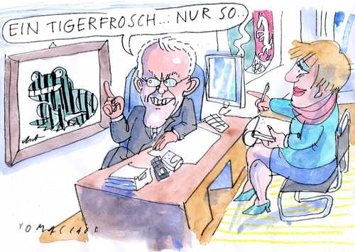 Cartoon: Tigerfrosch (medium) by Jan Tomaschoff tagged tigerfrosch,rüttgers,nrw