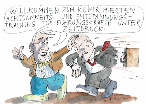 Cartoon: Training (medium) by Jan Tomaschoff tagged stress,führungskraft,achtsamkeit,entspannung,stress,führungskraft,achtsamkeit,entspannung