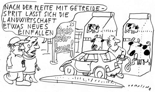 Cartoon: Treibstoff (medium) by Jan Tomaschoff tagged öl,oil,biosprit,bezin,benzinpreise,klimawandel,milchboykott,milch,öl,biosprit,alternative,alternative szene,alternativenergie,alternativszene,benzin,benzinpreis,bio,biologisch,biosphäre,biotop,diesel,energie,energiekrise,erdöl,hybridauto,hybridmotor,konsumgesellschaft,konsumverzicht,nachhaltig,nachhaltigkeit,natur,naturschutz,öko,ökodiesel,ökokreislauf,ökologisch,ökologischer kreislauf,ökos,ökosprit,ölknappheit,ölkrise,ölpreis,ölscheich,opec,recycling,reststoff,rohstoff,rohstoffmangel,solarenergie,sprit,spritpreis,tanker,tankstelle,überflussgesellschaft,szene,ökologischer,kreislauf