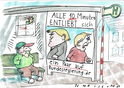 Cartoon: Trennung (medium) by Jan Tomaschoff tagged trump,merkel,eu,trump,merkel,eu