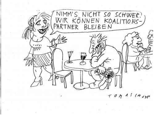 Cartoon: Trennung (medium) by Jan Tomaschoff tagged koalitionen,wahlen