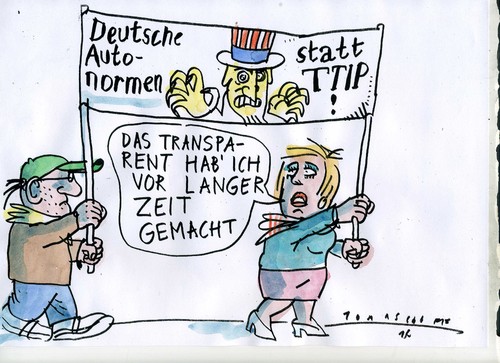 Cartoon: TTIP (medium) by Jan Tomaschoff tagged fairness,business,usa,fairness,business,usa