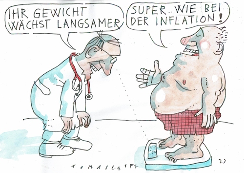 Cartoon: Übergewicht 2 (medium) by Jan Tomaschoff tagged übergewicht,inflation,wachstum,übergewicht,inflation,wachstum