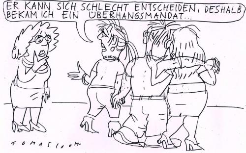 Cartoon: Überhangsmandat (medium) by Jan Tomaschoff tagged überhangsmandate
