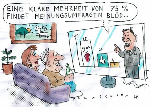 Cartoon: Umfragen (medium) by Jan Tomaschoff tagged meinung,umfragen,demoskopie,meinung,umfragen,demoskopie