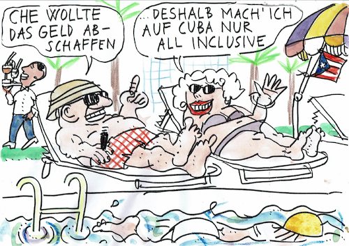 Cartoon: venceremos (medium) by Jan Tomaschoff tagged kuba,sozialismus,geld,kuba,sozialismus,geld