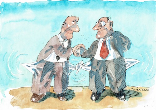 Cartoon: Verbunden (medium) by Jan Tomaschoff tagged politiker,geld,haushalt,staatsschulden,politiker,geld,haushalt,staatsschulden
