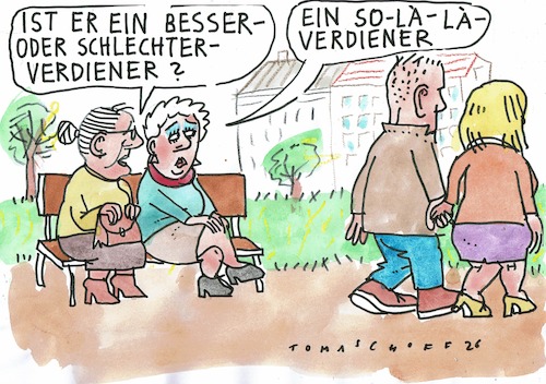 Cartoon: Verdiener (medium) by Jan Tomaschoff tagged geld,einkommen,geld,einkommen