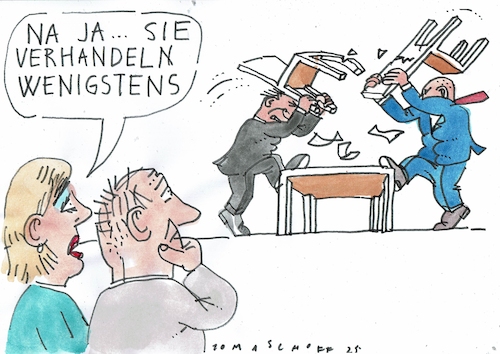 Cartoon: Verhandeln (medium) by Jan Tomaschoff tagged konflikt,waffen,diplomatie,krieg,konflikt,waffen,diplomatie,krieg