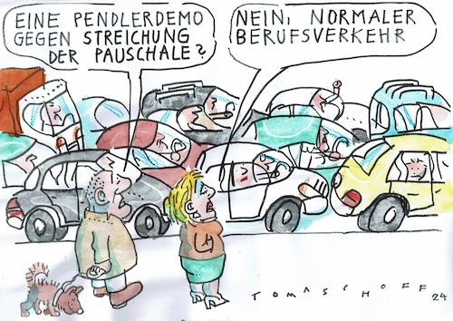 Cartoon: Verkehr (medium) by Jan Tomaschoff tagged pendler,steuern,auto,verkahr,stau,pendler,steuern,auto,verkahr,stau