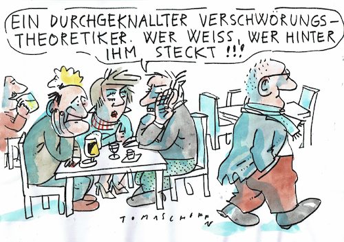 Cartoon: Verschwörung (medium) by Jan Tomaschoff tagged verschwörungstheorien,verschwörungstheorien