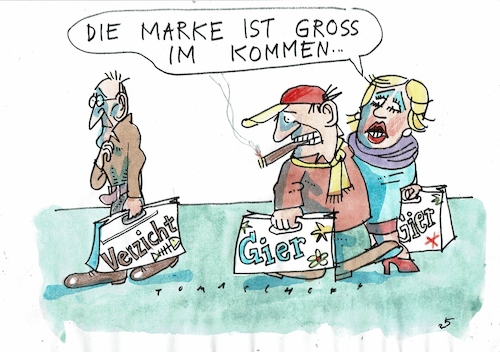 Cartoon: Verzicht (medium) by Jan Tomaschoff tagged wohlstand,reichtum,verzicht,askese,wohlstand,reichtum,verzicht,askese