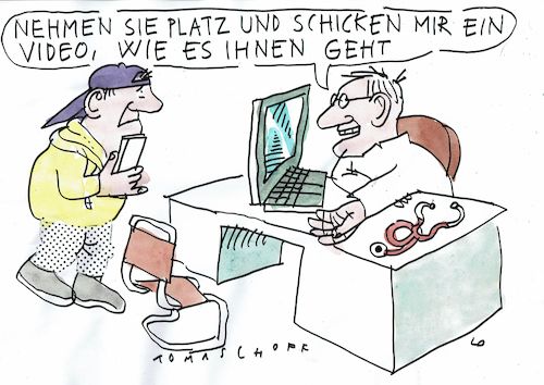 Cartoon: Video (medium) by Jan Tomaschoff tagged arzt,gesundheit,kommunikation,arzt,gesundheit,kommunikation