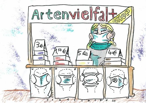 Cartoon: Vielfalt (medium) by Jan Tomaschoff tagged corona,maske,mundschutz,corona,maske,mundschutz