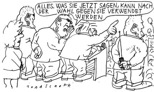 Cartoon: Wahlversprechen (medium) by Jan Tomaschoff tagged wahlversprechen,wahlen
