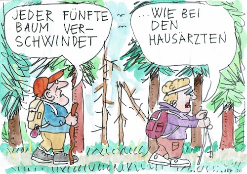Cartoon: Wald und Ärzte (medium) by Jan Tomaschoff tagged waldsterben,umwelt,ärzte,ärztemangel,waldsterben,umwelt,ärzte,ärztemangel