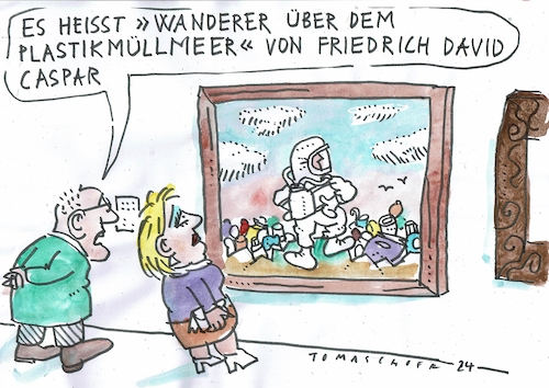 Cartoon: Wanderer (medium) by Jan Tomaschoff tagged umwelt,müll,friedrich,umwelt,müll,friedrich