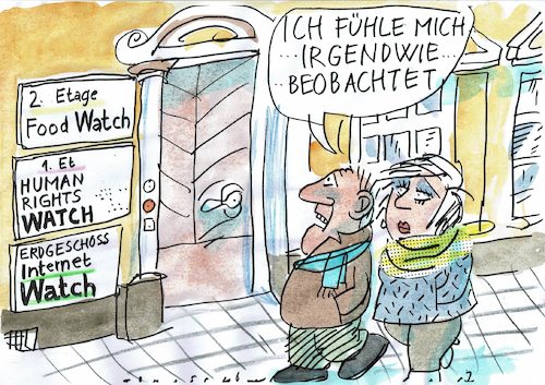 Cartoon: watching you (medium) by Jan Tomaschoff tagged organisationen,kontrolle,transparenz,organisationen,kontrolle,transparenz