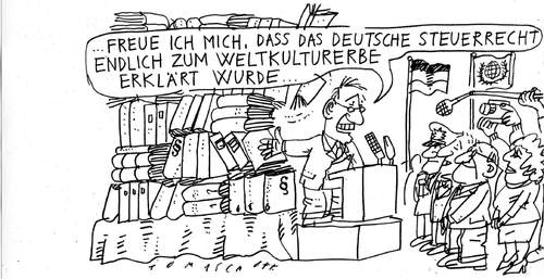 Cartoon: Weltkulturerbe (medium) by Jan Tomaschoff tagged steuern,finanzamt,weltkulturerbe