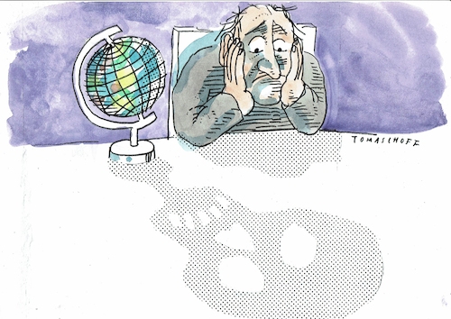 Cartoon: Weltlage (medium) by Jan Tomaschoff tagged krisen,kriege,gewalt,krisen,kriege,gewalt