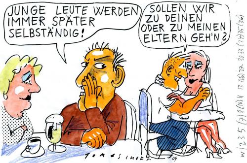 Cartoon: Wohin? (medium) by Jan Tomaschoff tagged generationen,eltern,kinder