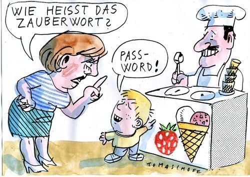 Cartoon: Zauberwort (medium) by Jan Tomaschoff tagged kinder,medien,internet,kinder,medien,internet