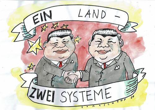 Cartoon: zewi Systeme (medium) by Jan Tomaschoff tagged china,hong,kong,diktatur,china,hong,kong,diktatur