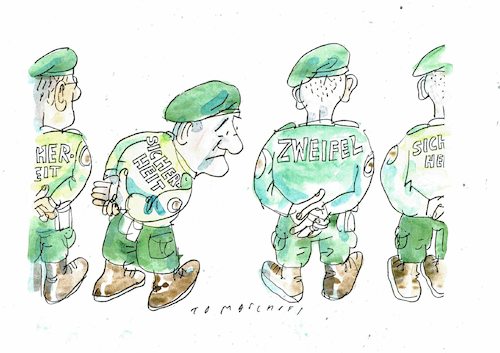 Cartoon: Zweifel (medium) by Jan Tomaschoff tagged sicherheit,zweifel,sicherheit,zweifel