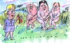 Cartoon: Die K-Frage (small) by Jan Tomaschoff tagged kraft,steinmeier,steinbrück,gabriel,spd,kanzlerkandidat