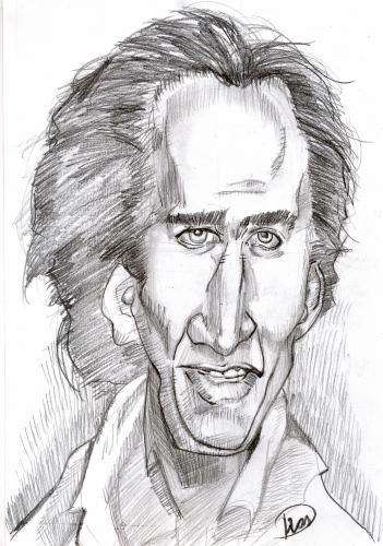 Cartoon: Nicolas Cage (medium) by MRDias tagged caricature